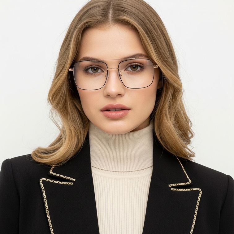 Aviator Black Titanium Glasses #BS1913-0211