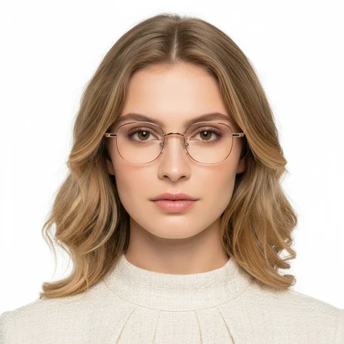 Lunettes ovales en titane rose #BS1913-0217