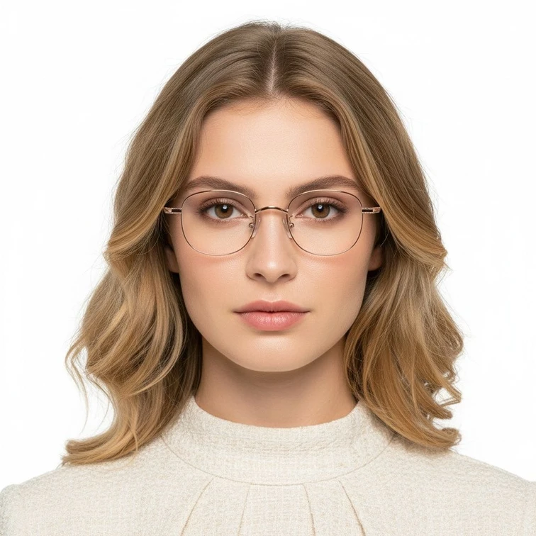 Ovale roze titanium bril #BS1913-0217