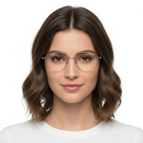 Lunettes géométriques roses en titane #BS1913-0224