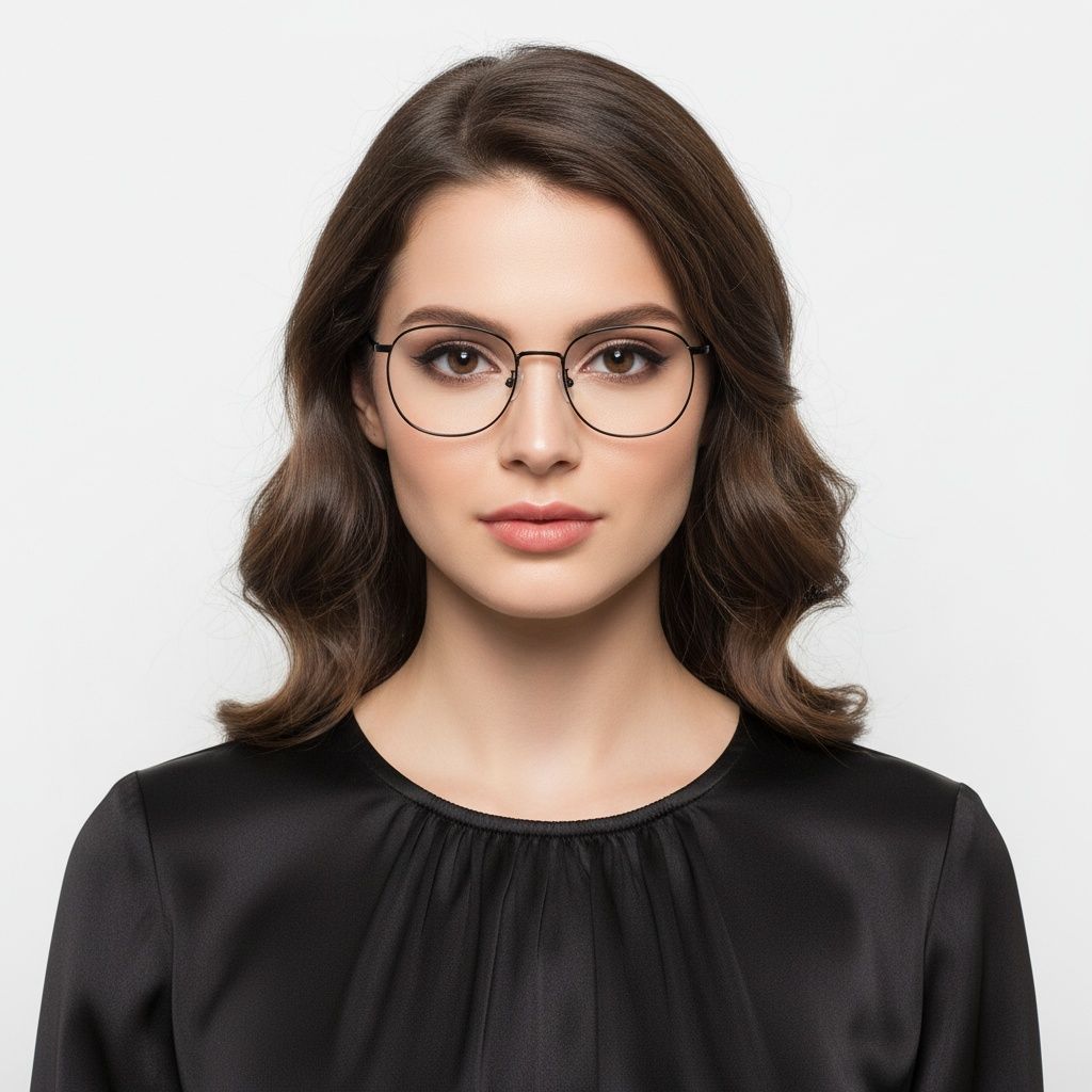 Rectangular Black Titanium Glasses #BS1913-0226