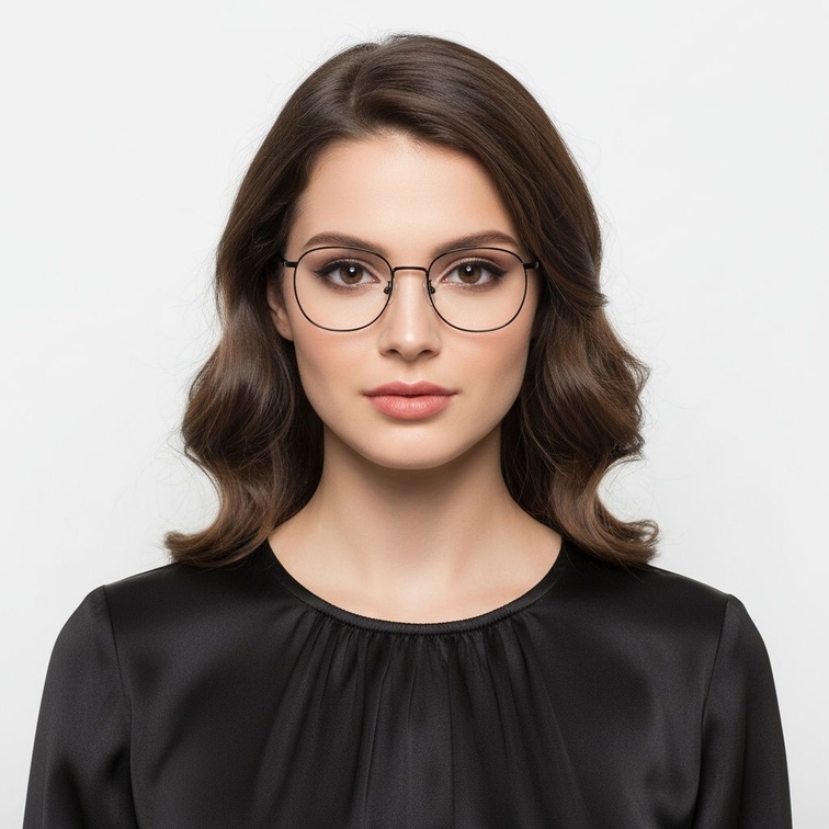 Rectangular Black Titanium Glasses #BS1913-0226