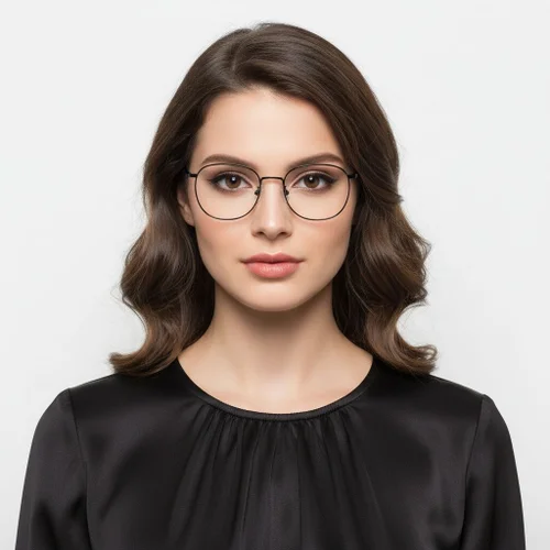Lunettes rectangulaires en titane noir #BS1913-0226