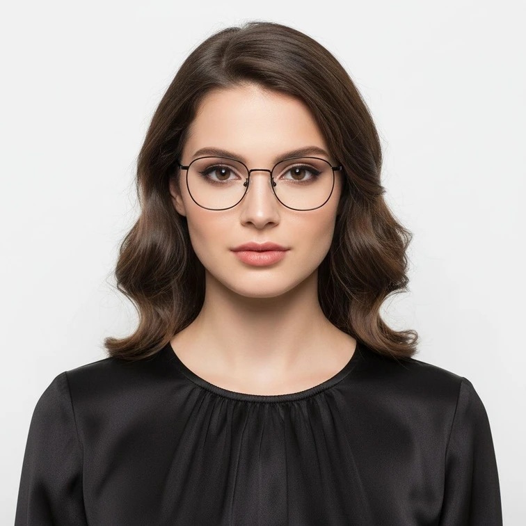 Rectangular Black Titanium Glasses #BS1913-0226