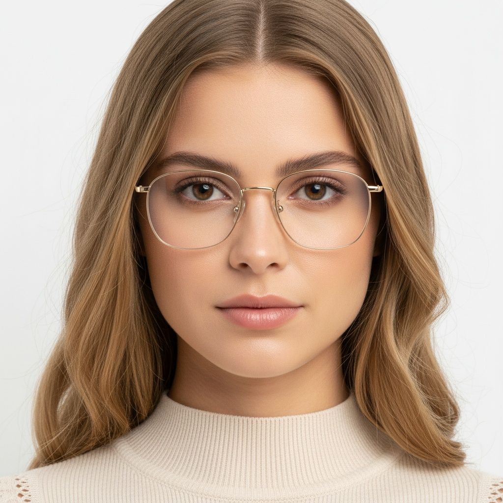 Rechteckige goldene Titanbrille #BS1913-0228