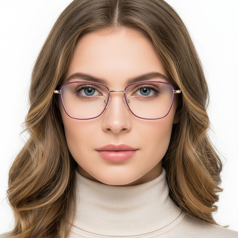 Gafas de metal morado con forma de mariposa #BS2425-0002