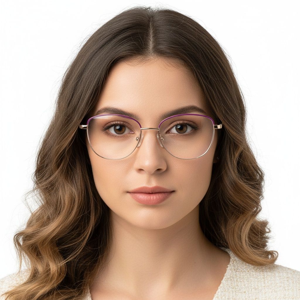 Lunettes papillon en métal blanc #BS2425-0032