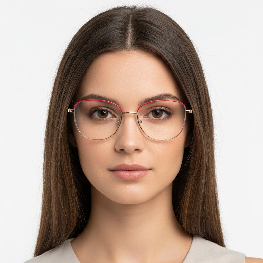 Gafas de metal rojo mariposa #BS2425-0033