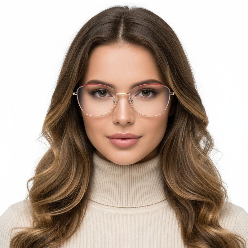 Gafas de metal rojo mariposa #BS2425-0039