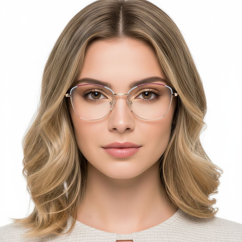 Gafas de metal morado con forma de mariposa #BS2425-0040