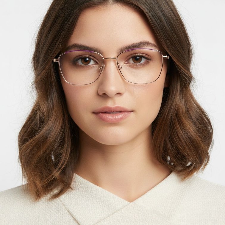 Lunettes papillon en métal blanc #BS2425-0044