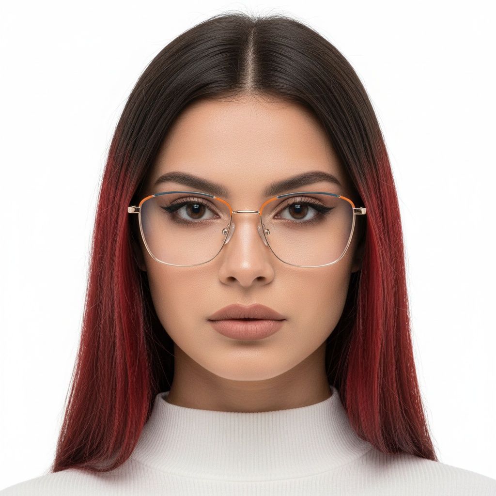 Lunettes papillon en métal orange #BS2425-0047