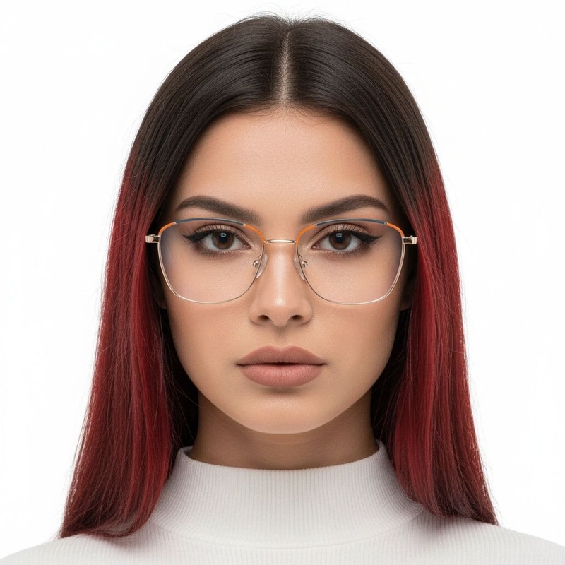 Gafas de metal naranja mariposa #BS2425-0047