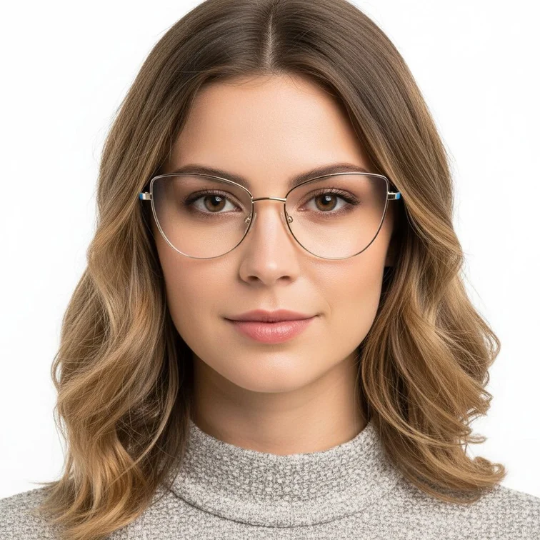 Gafas de metal dorado con forma de mariposa #BS2425-0051
