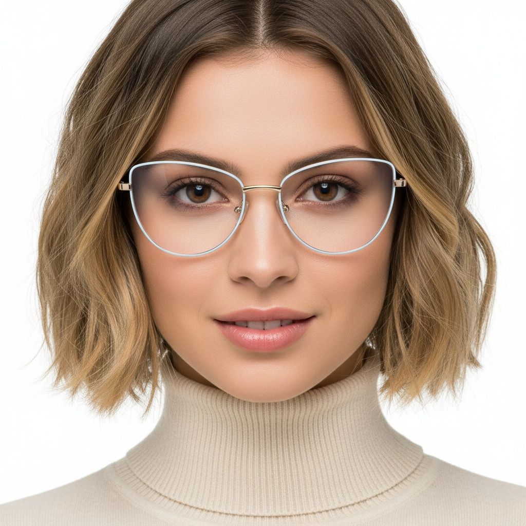 Vlinderblauwe metalen bril #BS2425-0052