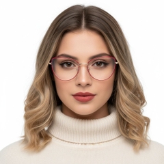 Schmetterlings-rote Metallbrille #BS2425-0053