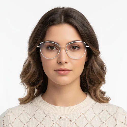 Lunettes papillon en métal bleu #BS2425-0058