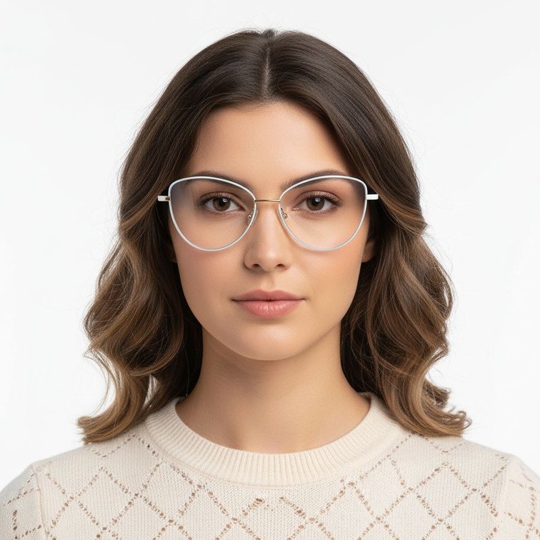 Gafas de metal azul mariposa #BS2425-0058