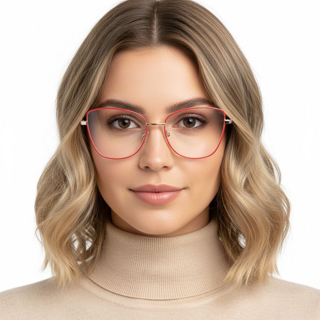 Butterfly Red Metal Glasses #BS2425-0069