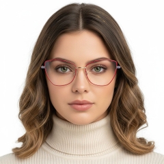 Lunettes papillon en métal rouge #BS2425-0075