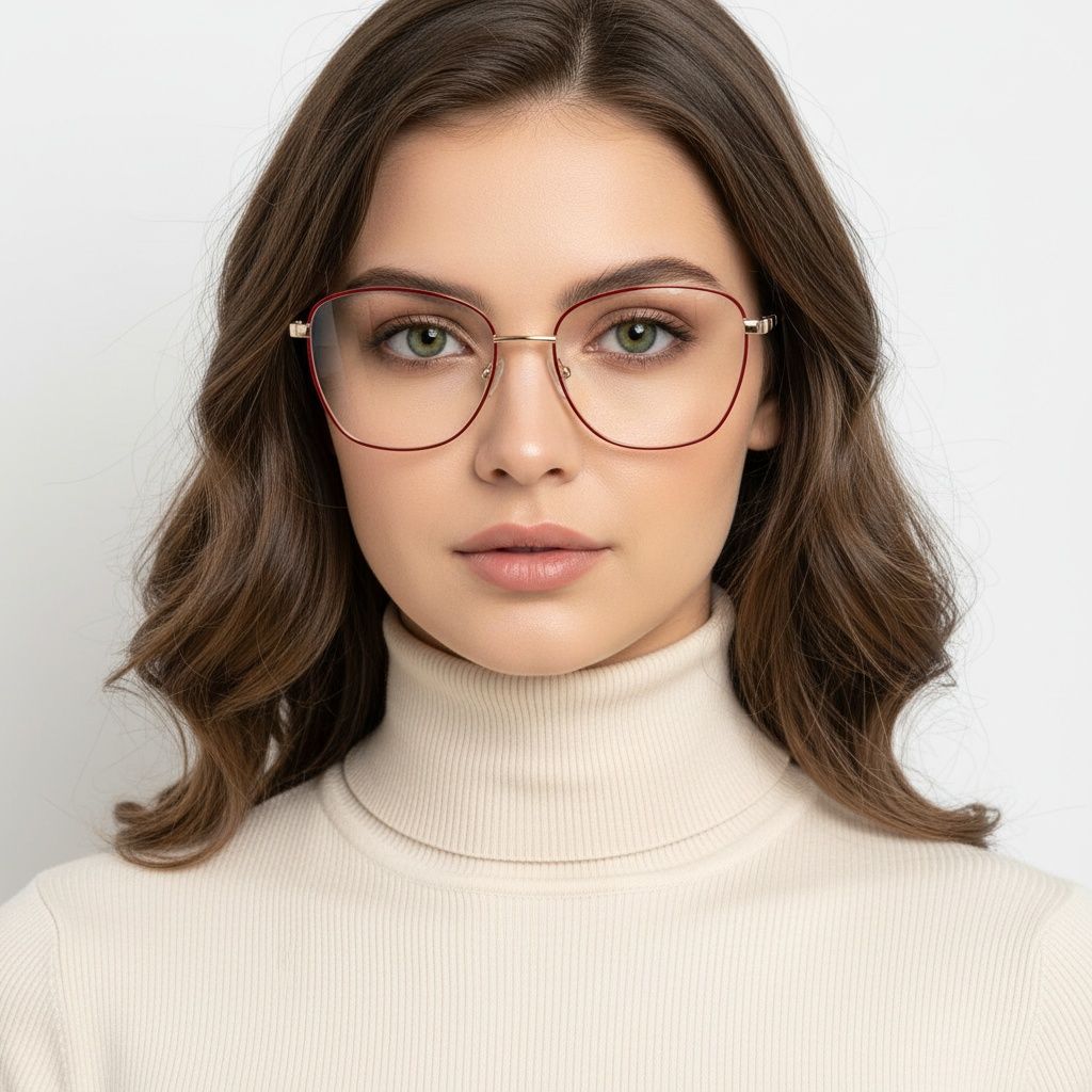 Butterfly Red Metal Glasses #BS2425-0079