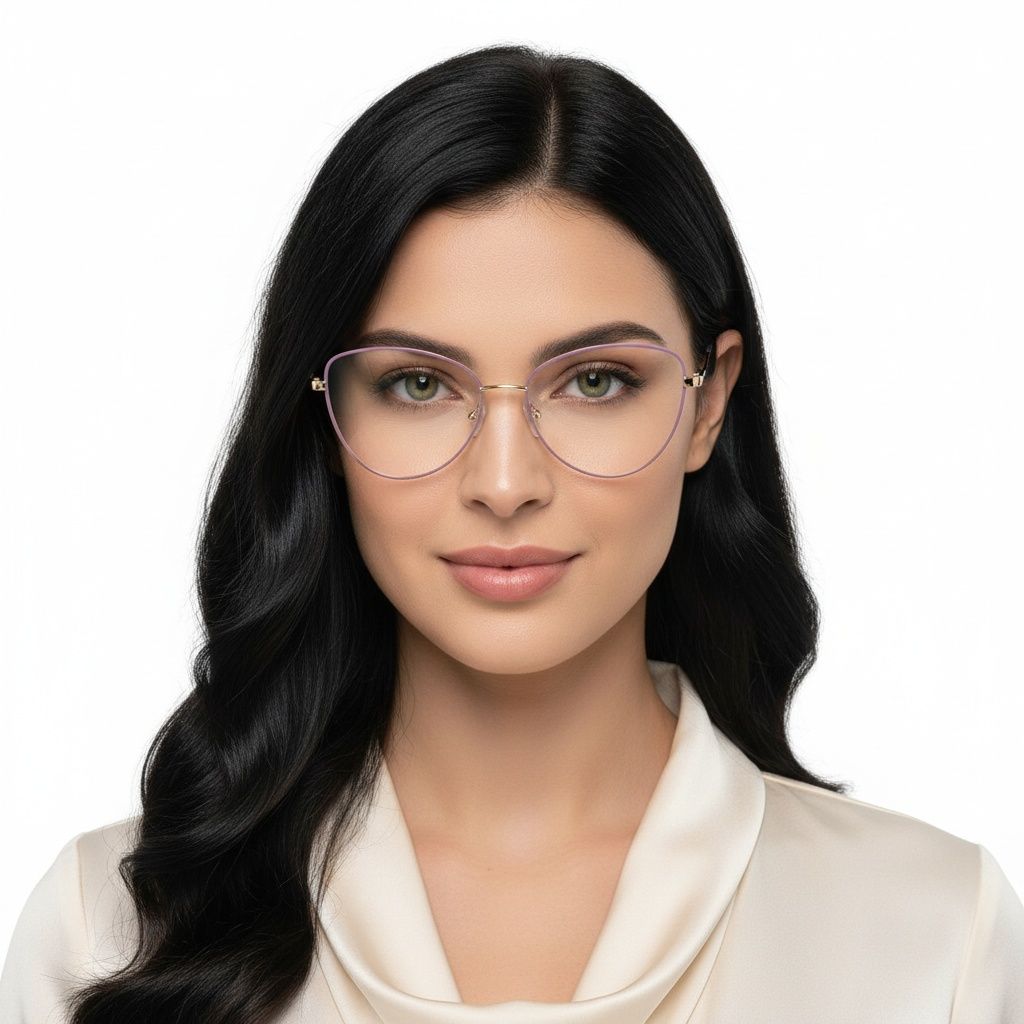 Gafas de metal morado con forma de mariposa #BS2425-0082