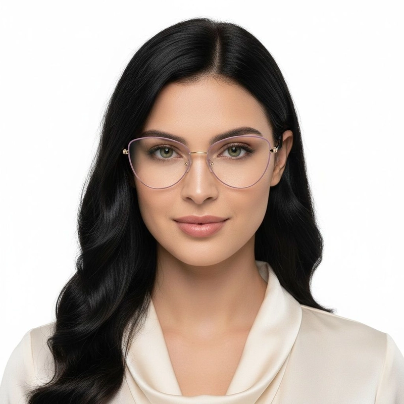 Gafas de metal morado con forma de mariposa #BS2425-0082