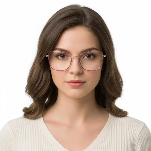 Lunettes papillon en métal rouge #BS2425-0089