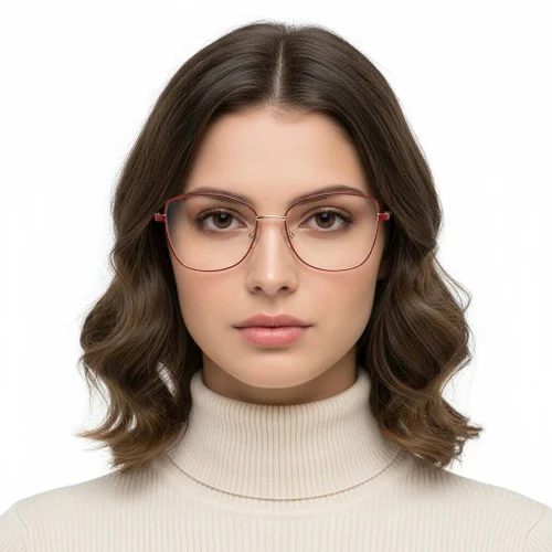 Lunettes papillon en métal rouge #BS2425-0094