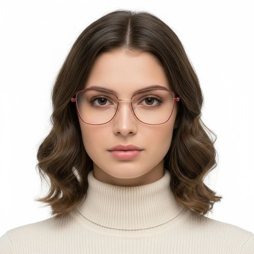 Lunettes papillon en métal rouge #BS2425-0094