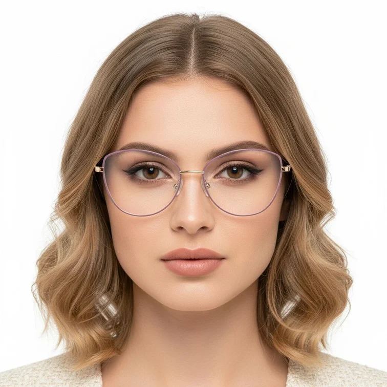 Gafas de metal morado con forma de mariposa #BS2425-0098