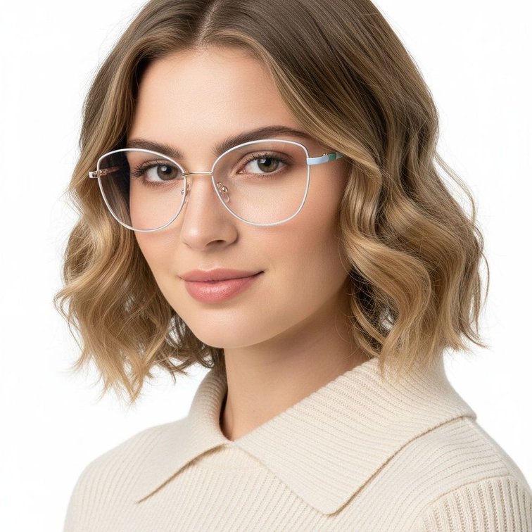 Gafas de metal azul mariposa #BS2425-0099