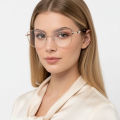 Lunettes papillon en métal blanc #BS2425-0100