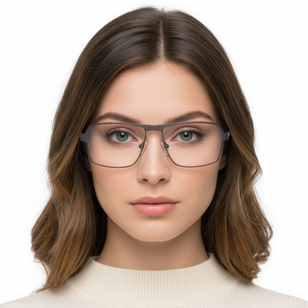 Rectangular White Metal Glasses #BS2425-0111