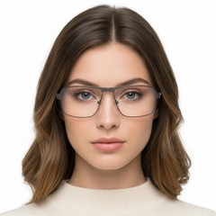 Rectangular White Metal Glasses #BS2425-0111