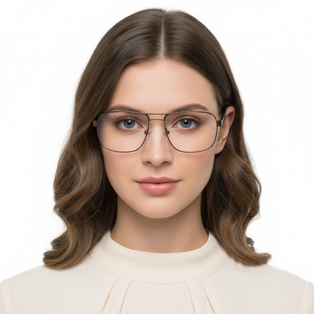 Aviator White Metal Glasses #BS2425-0122