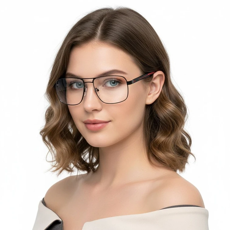 Aviator Red Metal Glasses #BS2425-0124