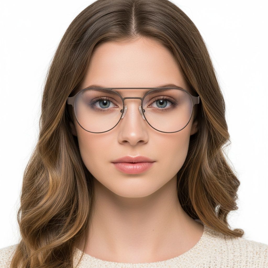 Gafas de aviador de metal blanco #BS2425-0127