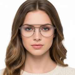 Gafas de aviador de metal blanco #BS2425-0127