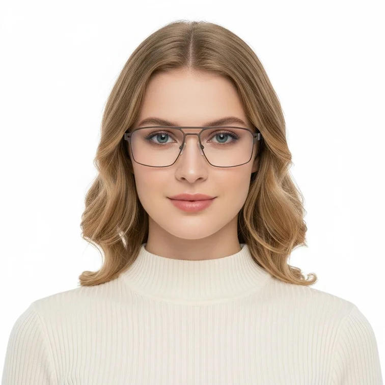 Aviator Grey Metal Glasses #BS2425-0138