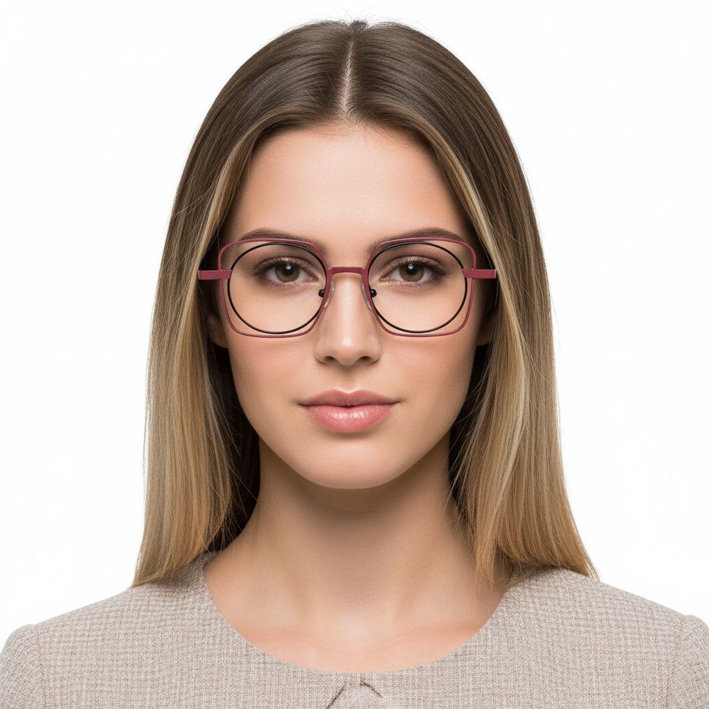 Rectangular Brown Metal Glasses #BS2425-0168
