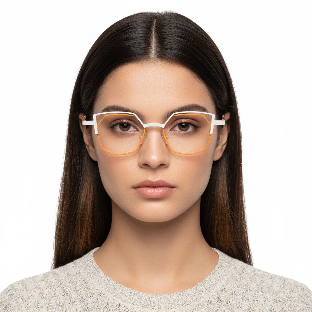 Irregular Orange Metal Glasses #BS2425-0175