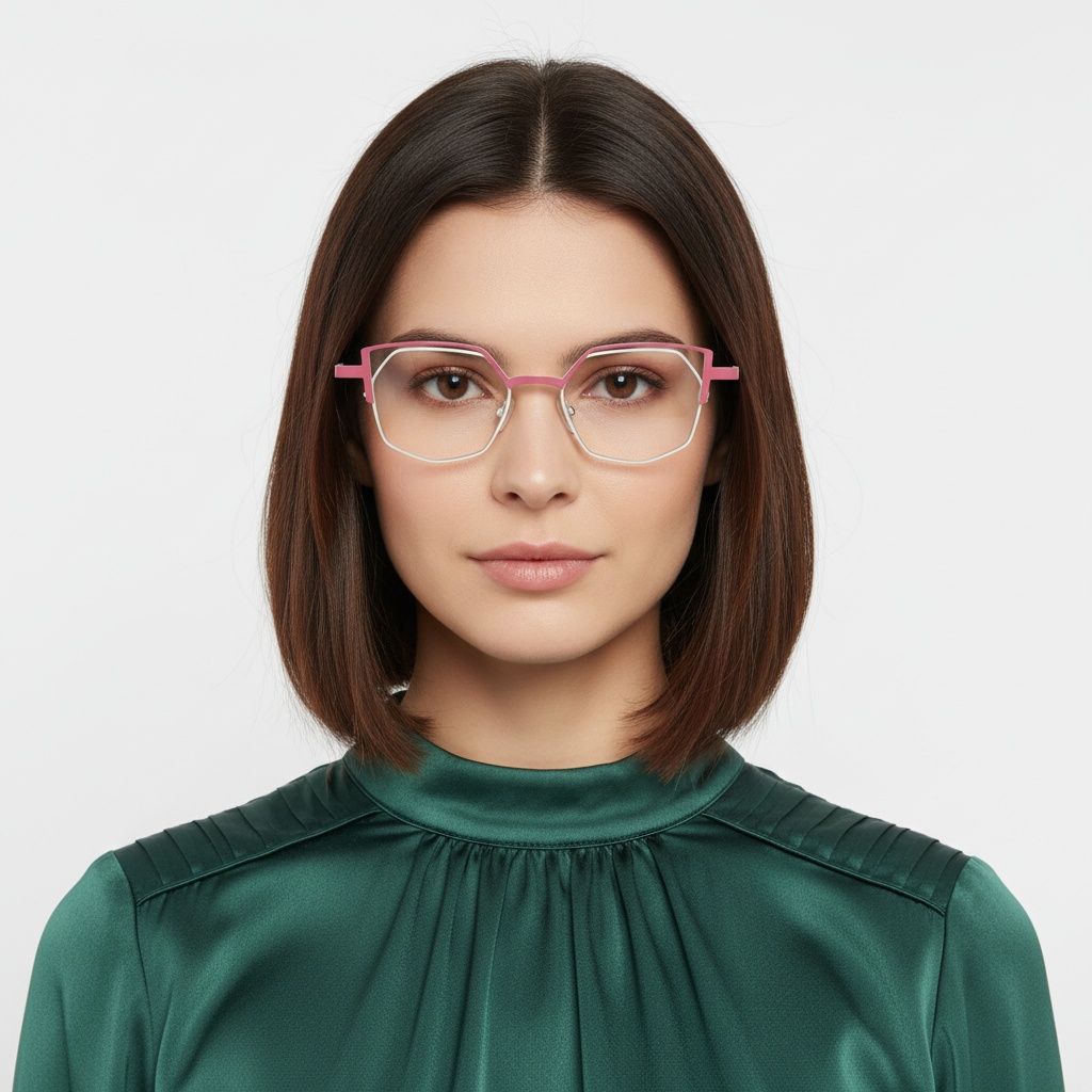 Irregular Pink Metal Glasses #BS2425-0176
