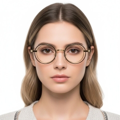 Ovale gele metalen bril #BS2425-0184