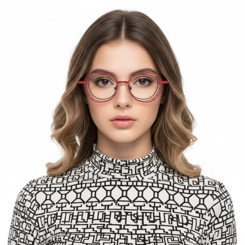 Oval Pink Metal Glasses #BS2425-0186