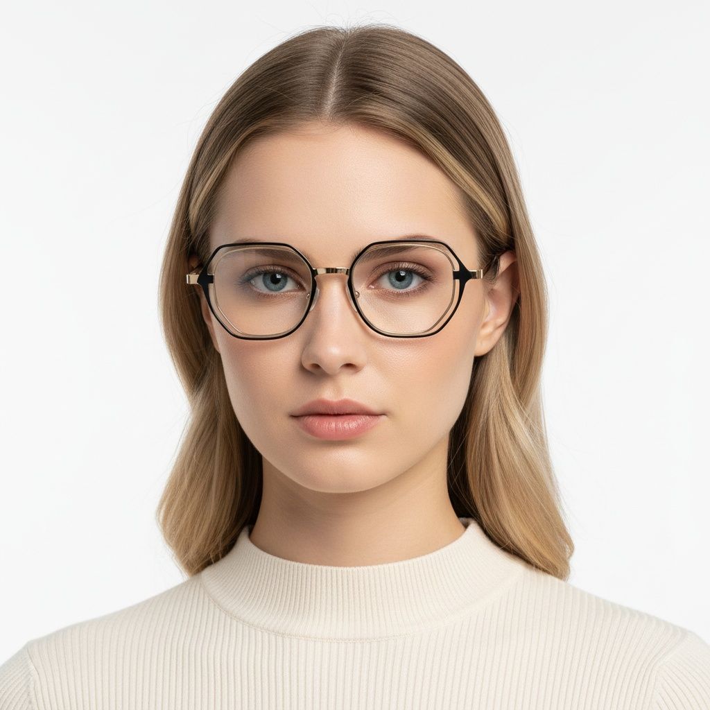 Gafas de metal naranja irregulares #BS2425-0196