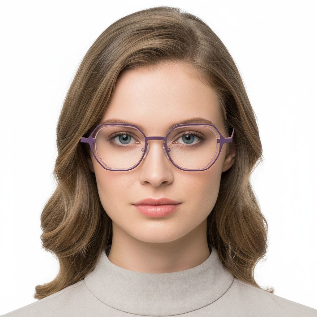 Geometric Purple Metal Glasses #BS2425-0197