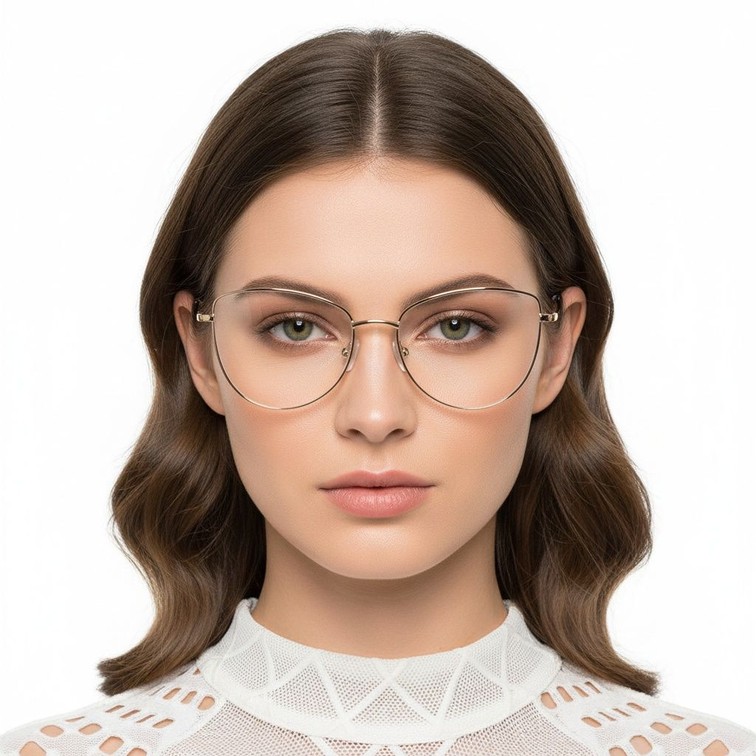 Schmetterlingsbrille aus goldenem Metall #BS2425-0198