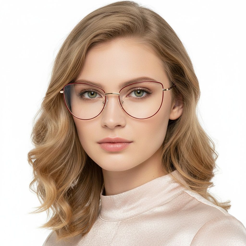 Gafas de metal rojo mariposa #BS2425-0203