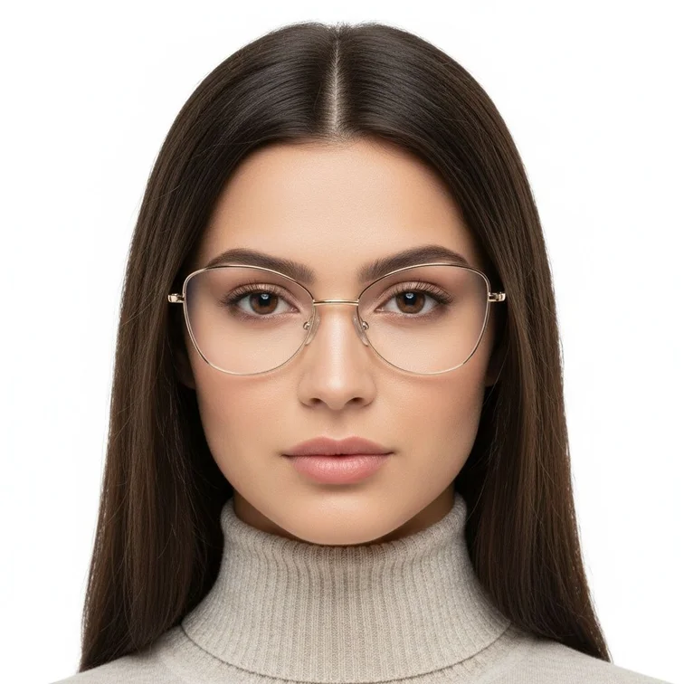 Gafas de metal dorado con forma de mariposa #BS2425-0207
